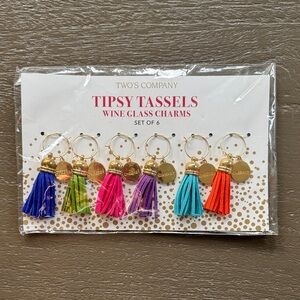 Two’s Company Tipsy Tassels Wine Glass Charms 🍷